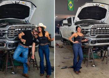 Ana Castela percorre cerca de 1 mil quilômetros de Ram para personalizar caminhonete em Goiás; veja imagens